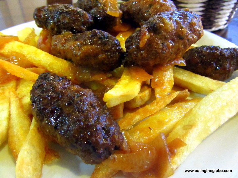 Meatballs Over Fried Potatoes Meatballs Over Fried Potatoes Greek Food chania restaurants