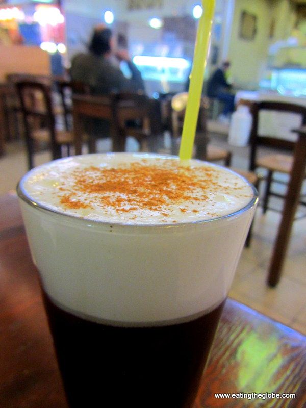 Iced coffee at Chania Market