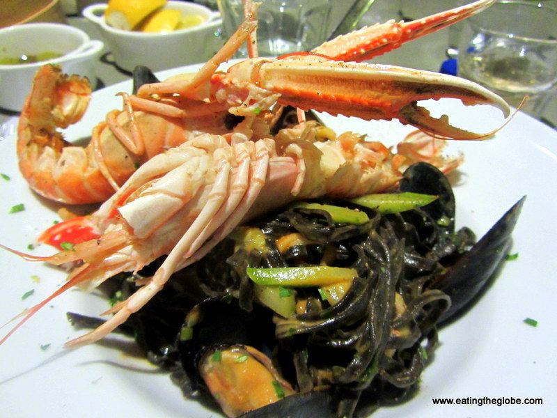Crayfish with Squid Ink Pasta Crayfish with Squid Ink Pasta at Palazzo Almare