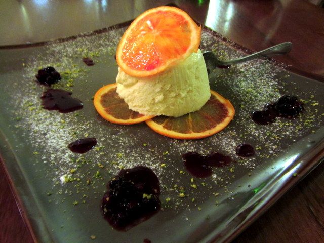 Arancia (orange) parfait from Locanda del Marinaio in Cefalu, Sicily