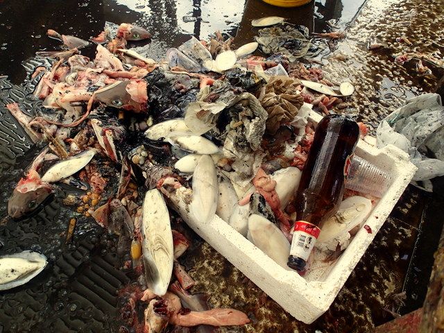 Mess left after Trapani fish market