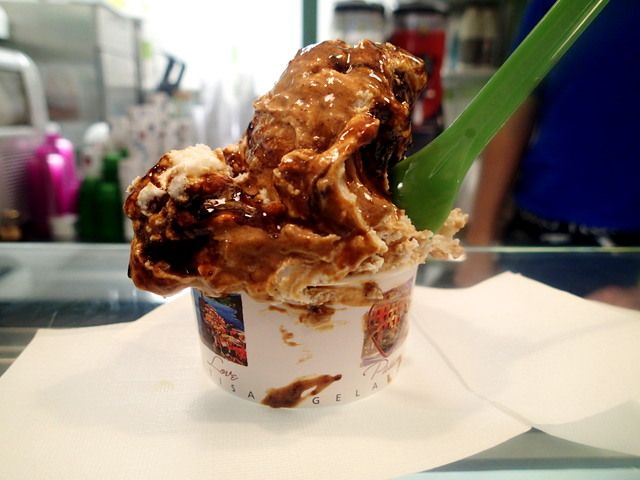 Roasted fig and cheesecake gelato from Gelateria Vernazza