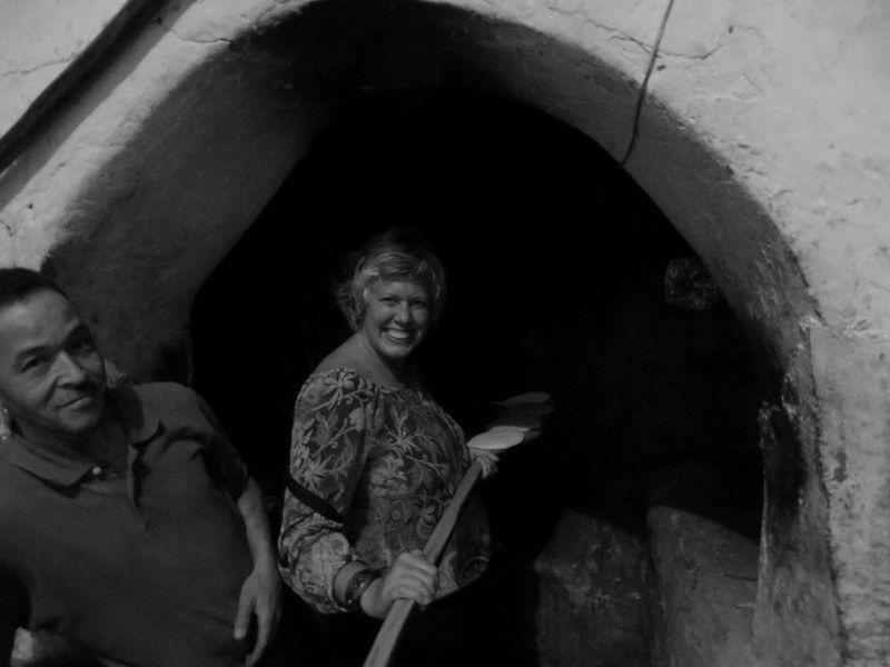 Valen tending the Marrakesh public bread oven
